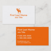 Cartes de visite oranges simples d'orignaux (Devant / Derrière)