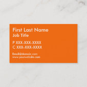 Cartes de visite oranges simples d'orignaux (Dos)