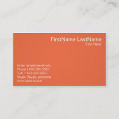Cartes de visite oranges simples et professionnels (Dos)