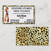 Cartes de visite orientés de diva de cow-girl (Devant / Derrière)