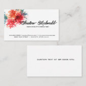 Cartes de visite originaux uniques, aquarelle flor (Devant / Derrière)