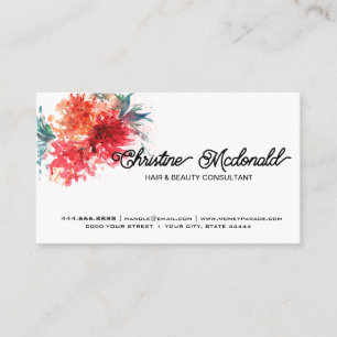 Cartes de visite originaux uniques, aquarelle flor