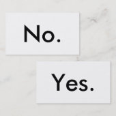 Cartes de visite oui/non (Devant / Derrière)