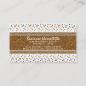 Cartes de visite pailletées or brossé faux blanc (Dos)