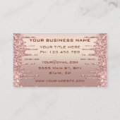 Cartes de visite Pailletées Or Rose avec QR Code (Dos)
