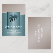 Cartes de visite Palmier Bleu Turquoise (Devant / Derrière)