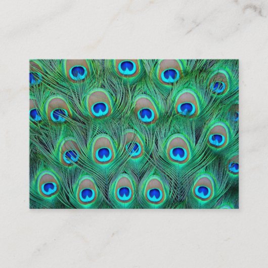 Cartes de visite Paon Bleu sarcelle (Devant)