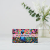 Cartes de visite Paon Colorées (Debout devant)