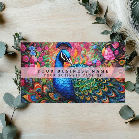 Cartes de visite Paon Colorées