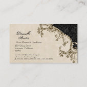 Cartes de visite - paon et gravure à l'eau-forte (Dos)