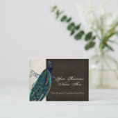Cartes de visite - paon vintage turquoise 8 et (Debout devant)
