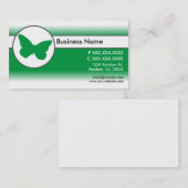 Cartes de visite papillon blanc vert (Devant / Derrière)