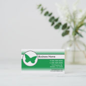 Cartes de visite papillon blanc vert (Debout devant)