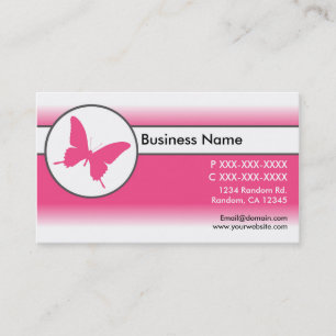 Cartes de visite papillon rose blanc