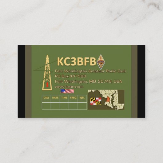 Cartes de visite par radio amateurs de club de (Dos)