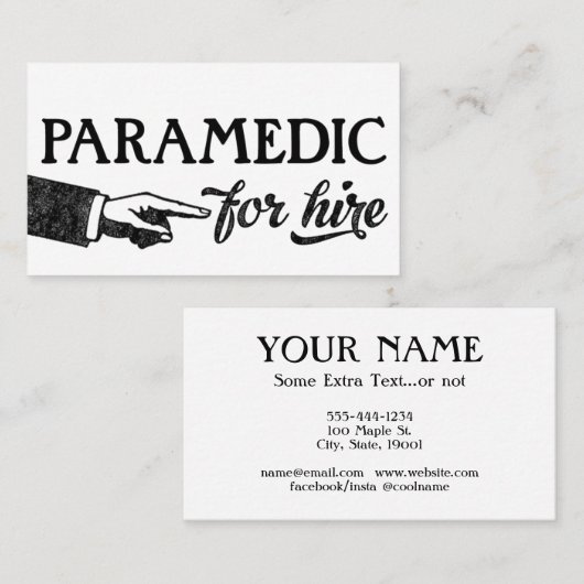 Cartes de visite paramétriques - Cool Vintage (Devant / Derrière)