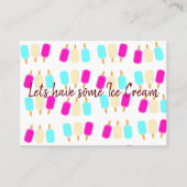 Cartes de visite, Parleur de crème glacée (Devant)