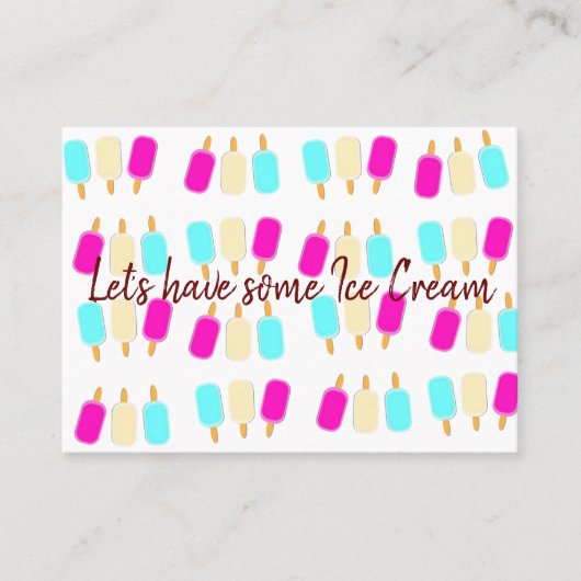 Cartes de visite, Parleur de crème glacée (Devant)