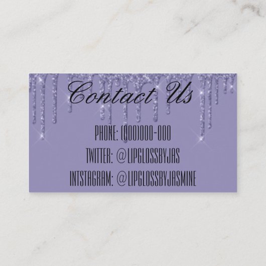 Cartes de visite Parties scintillant Lipgloss (Dos)