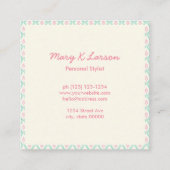 Cartes de visite pastel girly (Dos)