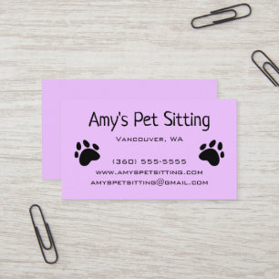 Cartes de visite Pastel Violet pour Pattes de Chie