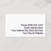 Cartes de visite pasteurs de l'église violette cél (Dos)