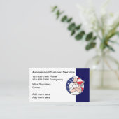 Cartes de visite patriotiques modernes de plombier (Debout devant)