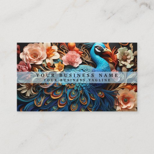 Cartes de visite Peacock colorés (Devant)