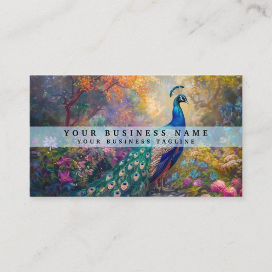 Cartes de visite Peacock colorés (Devant)