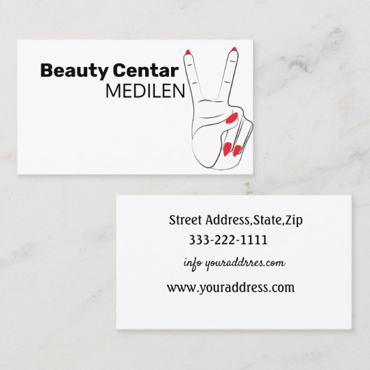 Cartes de visite pédicure et manucure (Devant / Derrière)