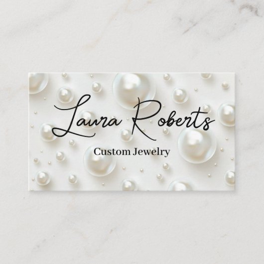 Cartes de visite Perles Blanches (Devant)