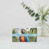 Cartes de visite perroquet coloré (Debout devant)