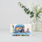 Cartes de visite perroquet coloré (Debout devant)