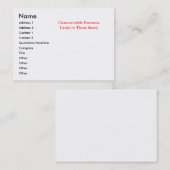 Cartes de visite personnalisables (Devant / Derrière)