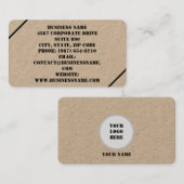 Cartes de visite personnalisables (Devant / Derrière)