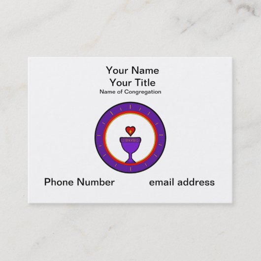 Cartes de visite personnalisables de calice (Devant)