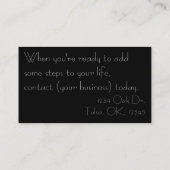 Cartes de visite personnalisables de leçon de (Dos)