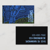 Cartes de visite personnalisables de leçon de ski (Devant / Derrière)