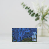 Cartes de visite personnalisables de leçon de ski (Debout devant)