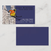 Cartes de visite personnalisables de leçon de ski (Devant / Derrière)