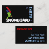 Cartes de visite personnalisables de leçon de surf (Devant / Derrière)