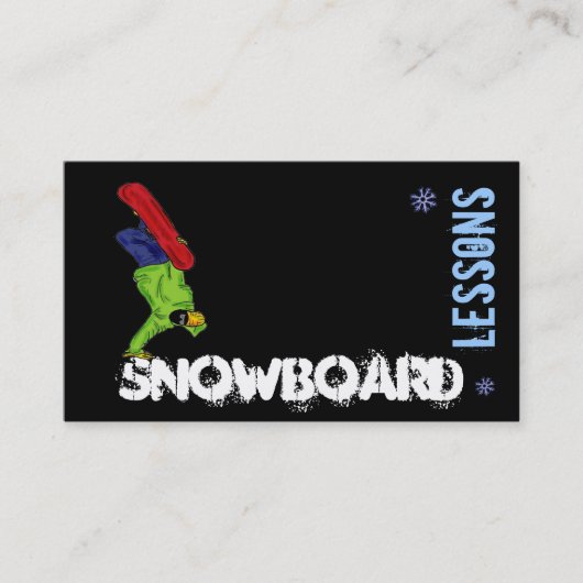 Cartes de visite personnalisables de leçon de surf (Devant)