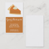 Cartes de visite personnalisables de tarte de (Devant / Derrière)