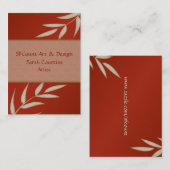 Cartes de visite personnalisables en soie rouges (Devant / Derrière)