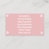 Cartes de visite personnalisables pour élevage de (Dos)