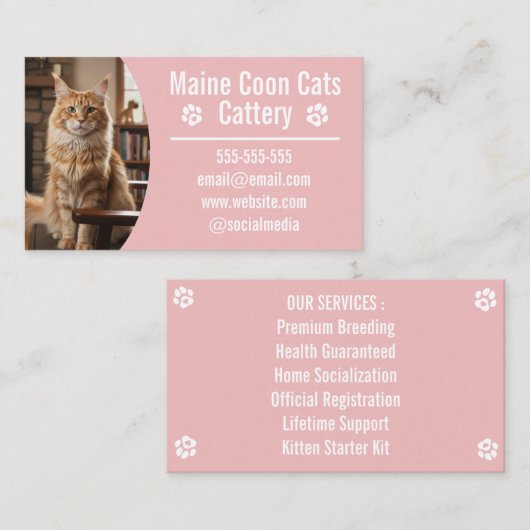 Cartes de visite personnalisables pour élevage de (Devant / Derrière)