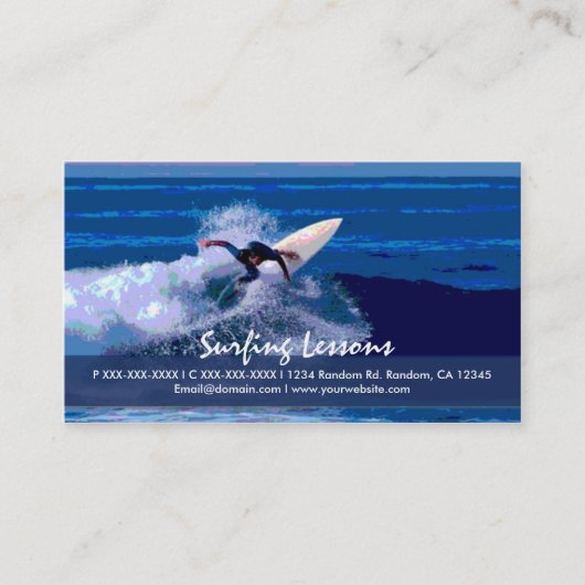 Cartes de visite personnalisables surfants de (Devant)