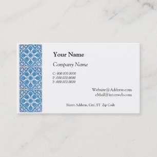 Cartes de visite personnalisées Delft Bleu Blanc F