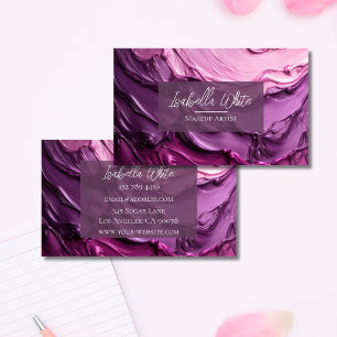 Cartes de visite personnalisées modernes rose aqua