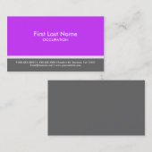 Cartes de visite personnalisés avec bande violet g (Devant / Derrière)